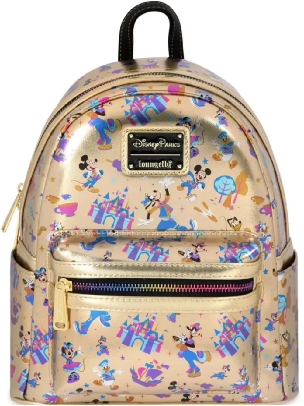 Disneyland 70th Anniversary Mickey & Friends Loungefly Mini Backpack NWT